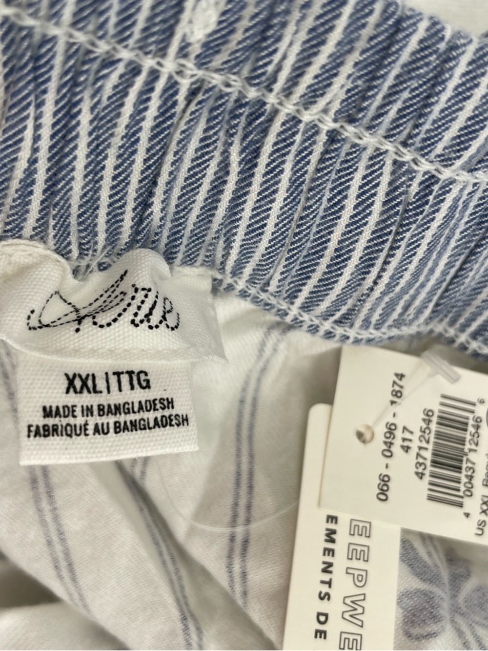 AERIE Women's wide-leg pajama or lounge pants Size XXL White, Blue Y2K NWT - Picture 4 of 10